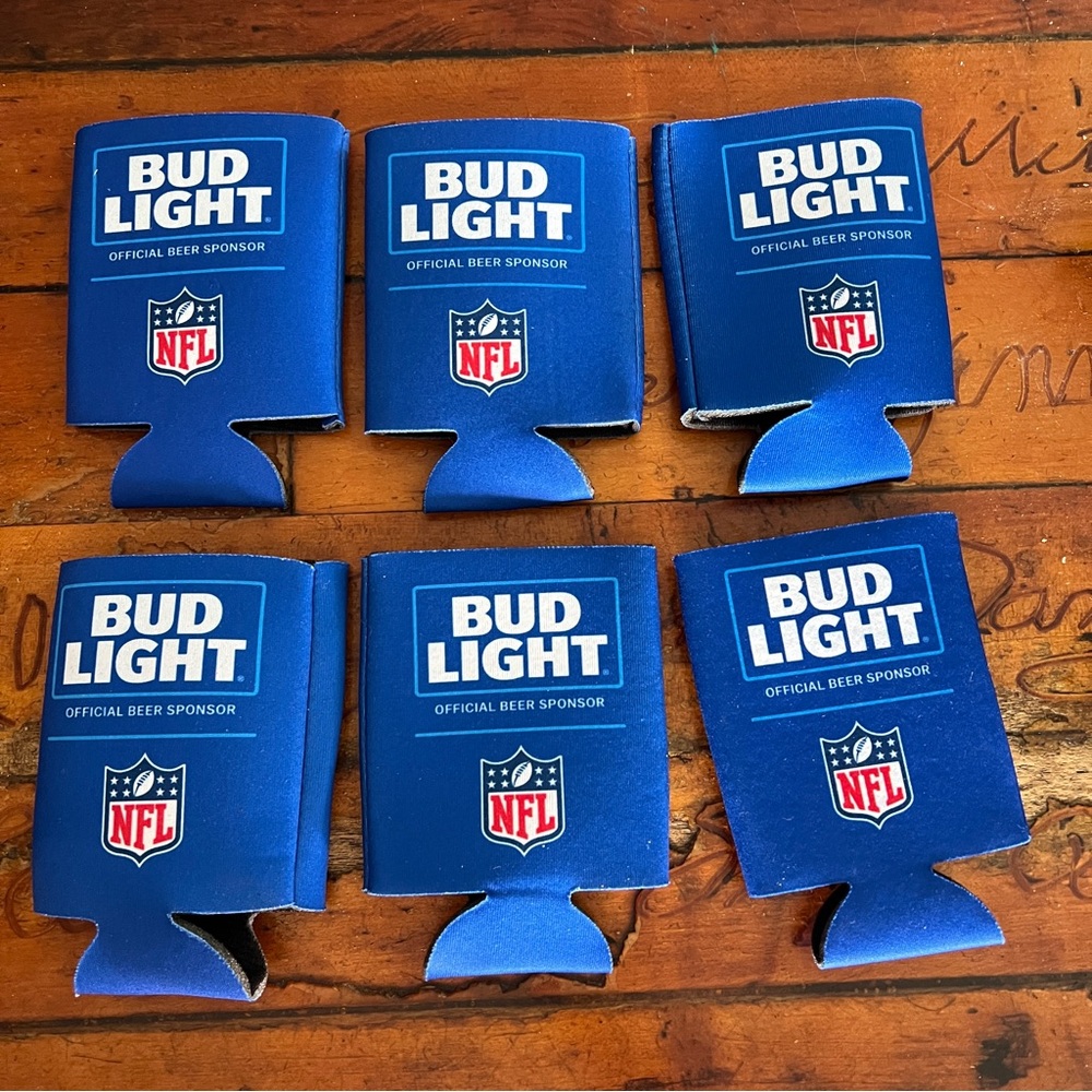 Bud Light NFL Can Koozie Cooler Holder New 6-pack